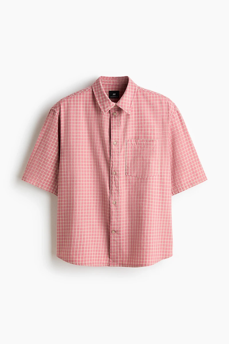 Chemise à manches courtes décontractée en coton