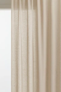 1-Pack Wide Linen-Blend Curtain Panel