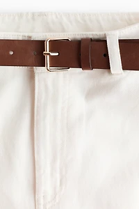 Wide Belted Twill Pants