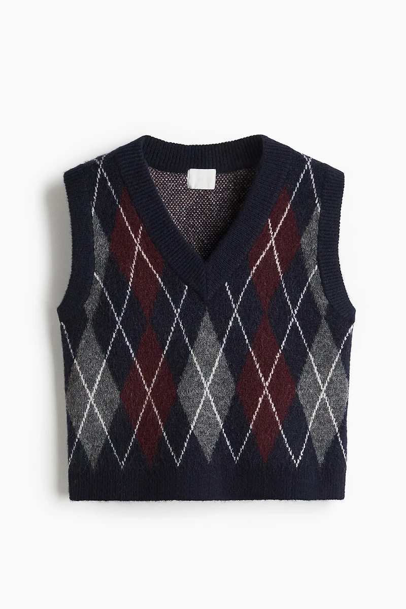 Jacquard-Knit Sweater Vest