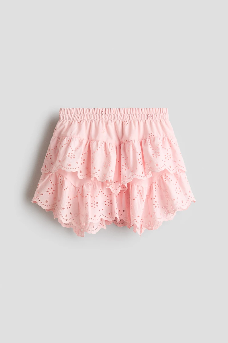 Cotton Skirt with Eyelet Embroidery