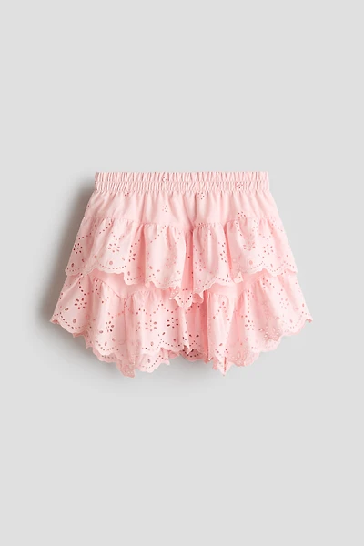 Cotton Skirt with Eyelet Embroidery