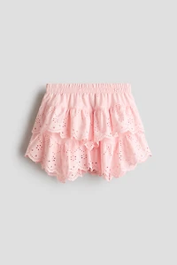Cotton Skirt with Eyelet Embroidery
