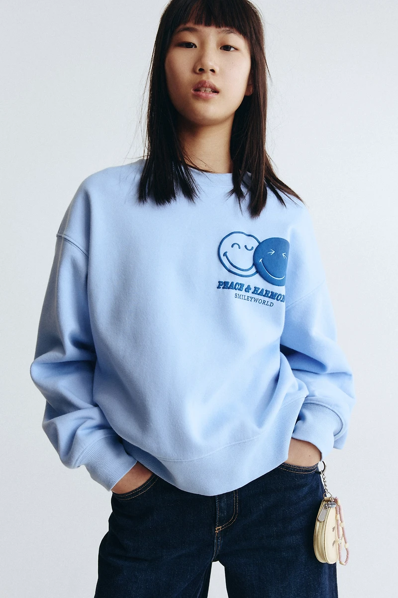 Sweatshirt with Printed Motif
