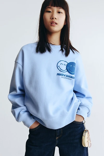 Sweatshirt with Printed Motif