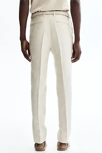 Slim-Fit Linen Suit Pants