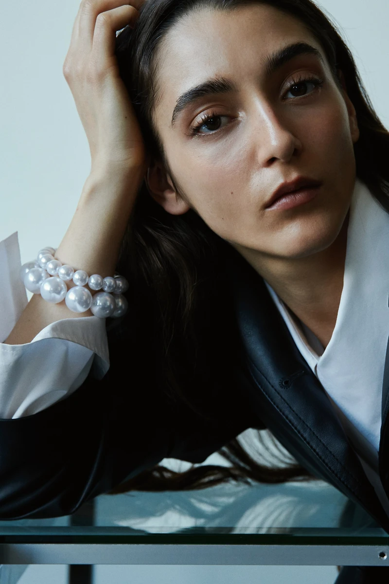 Lot de 2 bracelets avec perles fantaisie