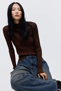 Glittery Mock Turtleneck Top