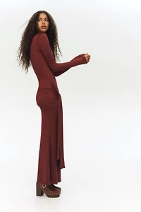 Robe en jersey avec détail à nouer