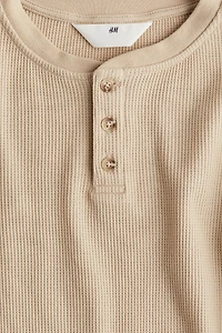 Waffled Jersey Henley Shirt