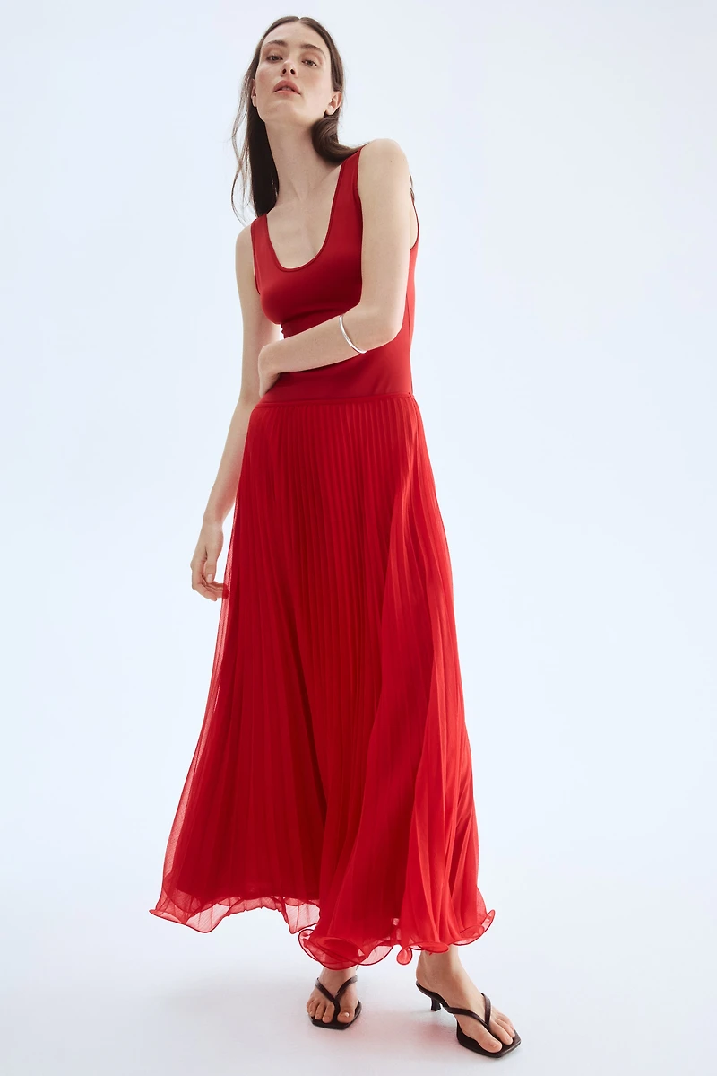 Sheer Pleated Skirt