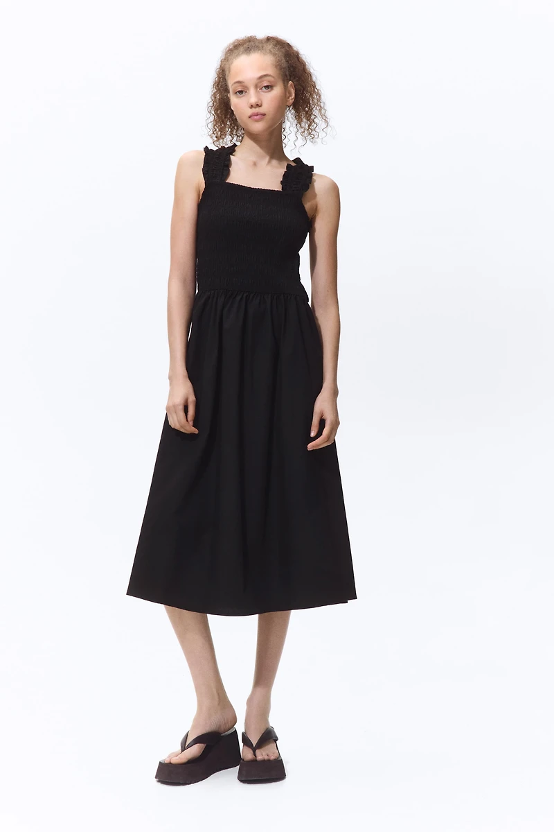 Robe smockée en popeline