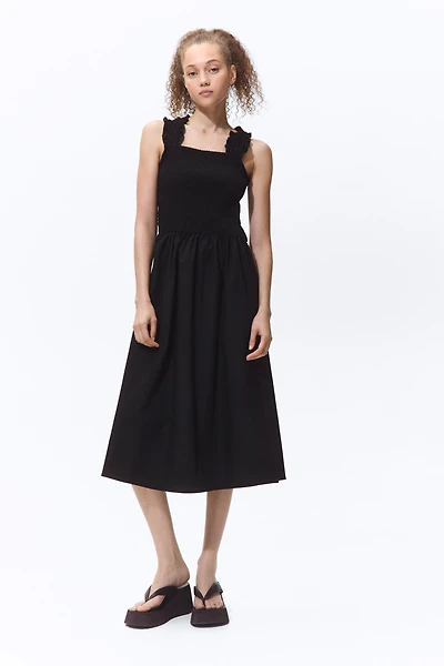 Smocked Poplin Dress