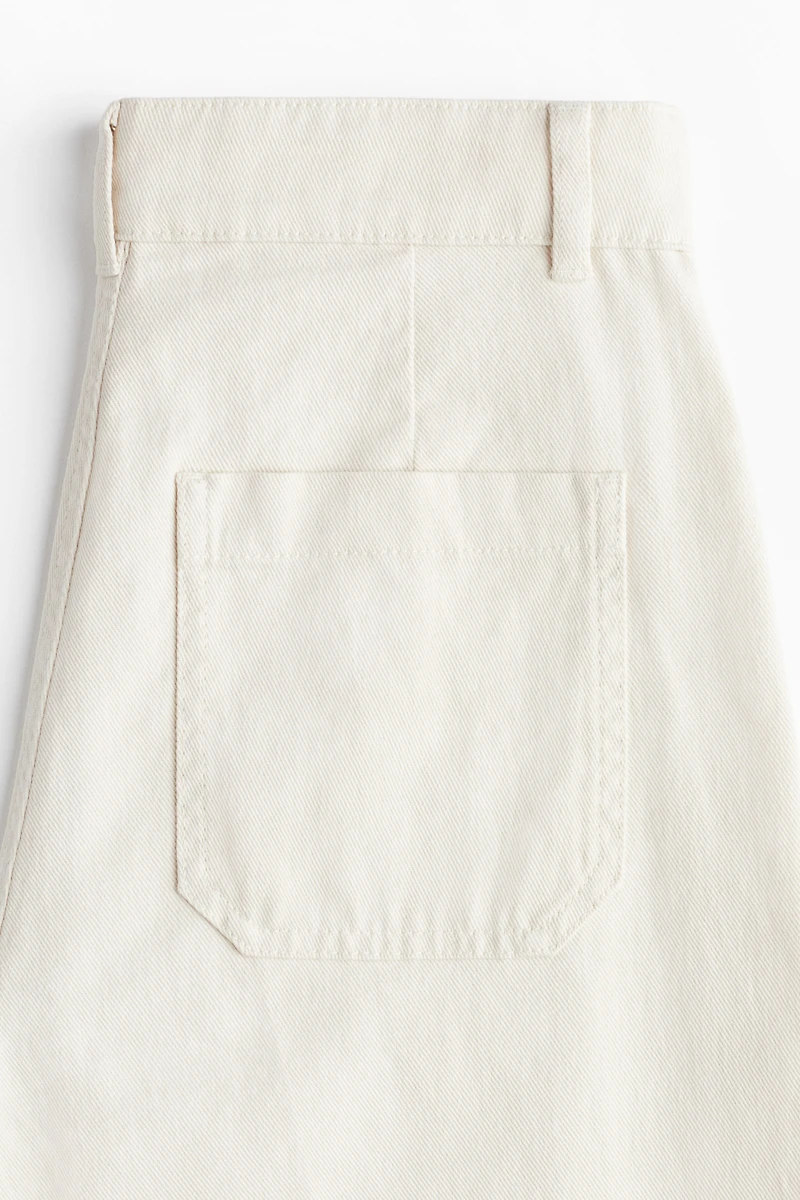 Wide-Leg Twill Pants