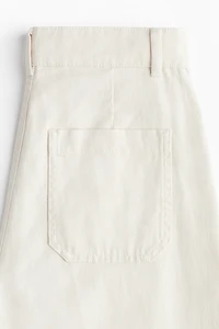 Wide-Leg Twill Pants