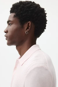 Slim-Fit Cable-Knit Polo Shirt