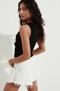 Appliquéd Cropped Tank Top