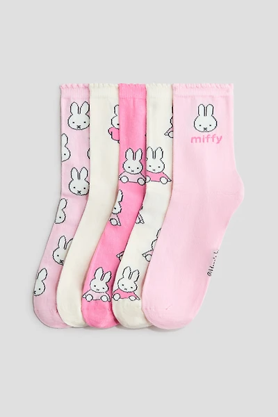 5-Pack Motif-Detail Socks