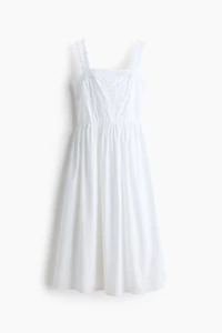 Cotton Dress with Eyelet Embroidery