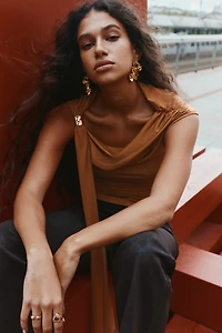 Draped One-Shoulder Top