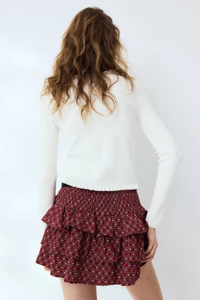 Ruffle-Trimmed Cardigan