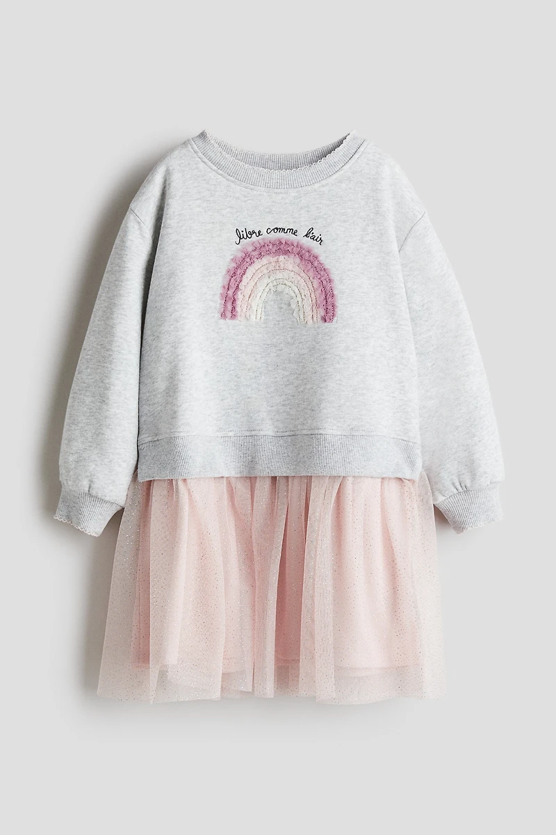 Robe en molleton avec jupe tulle