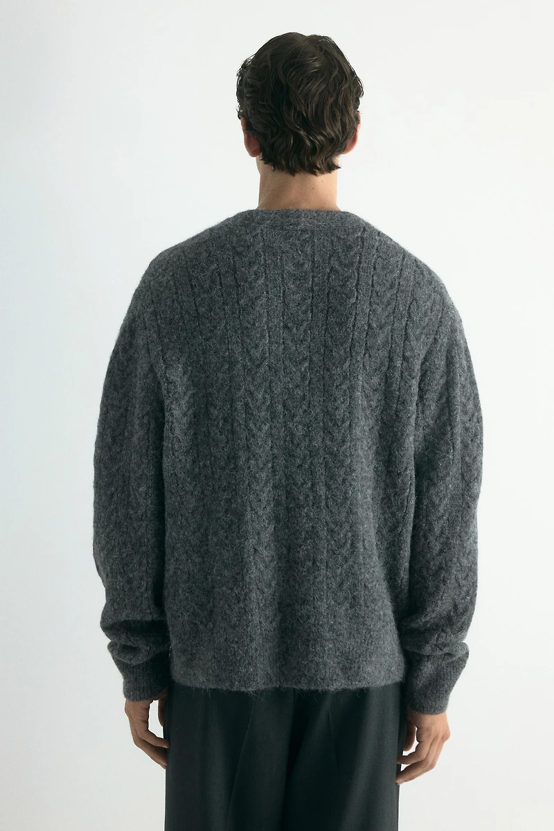 Gilet ample en laine mélangée