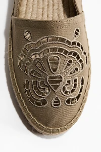 Espadrilles with Eyelet Embroidery
