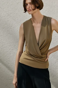 Sleeveless Wrap Top