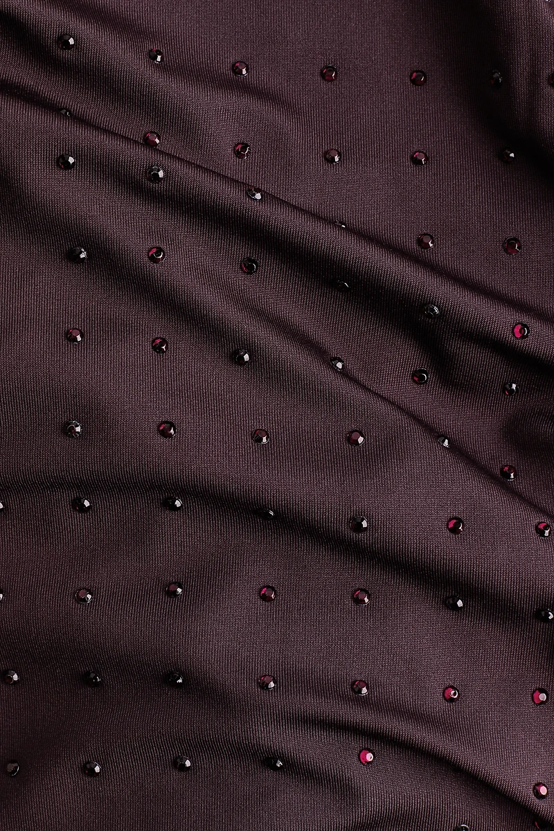 Rhinestone-Embellished Jersey Pants