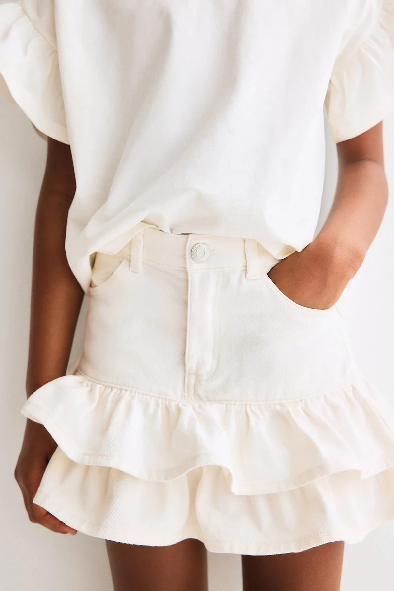 Denim Ruffle Skirt