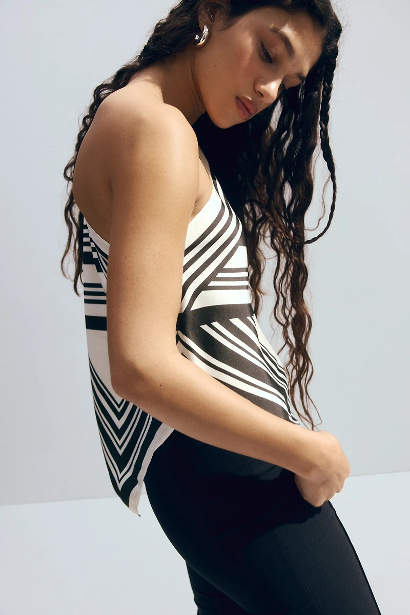 Scarf-Look One-Shoulder Top