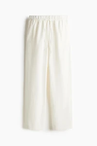 Linen-Blend Drawstring Pants