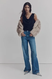 Draped Jersey Sleeveless Top