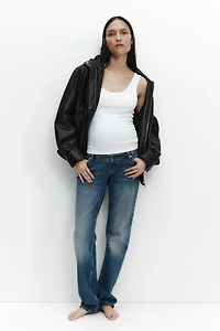 MAMA Slim Straight High Waist Jeans