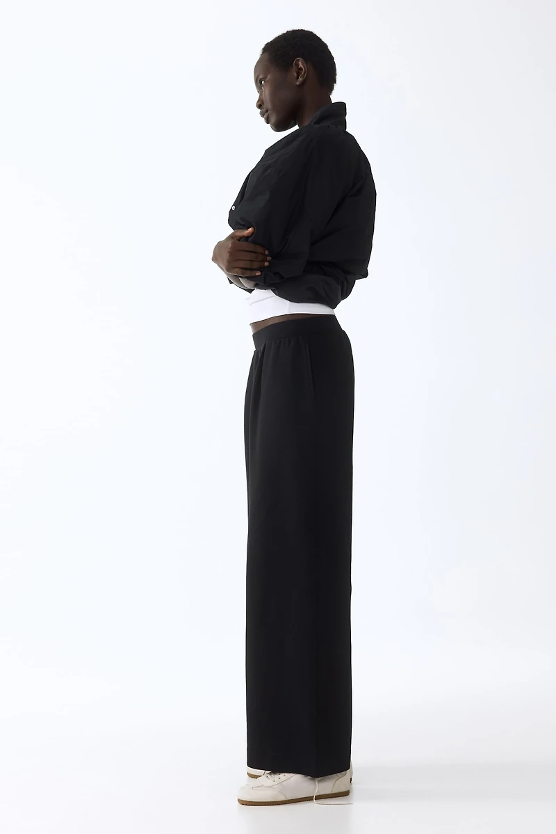 Wide-Leg Interlock Joggers