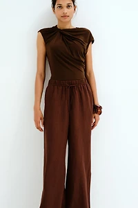 MAMA Before & After Linen-blend Pants