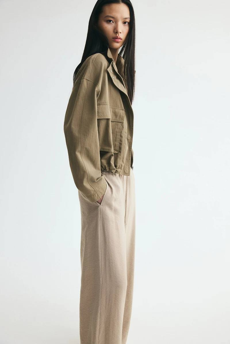 Pantalon à cordon en viscose mélangée