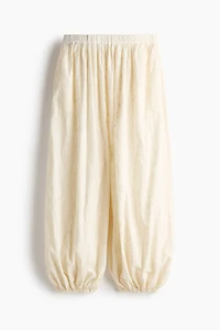 Embroidered Balloon-Leg Pants