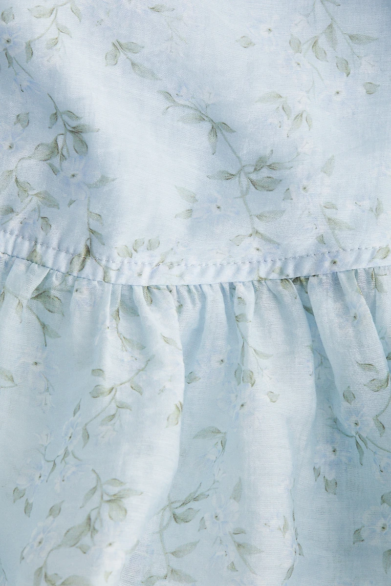 Tie-Detail Peplum Blouse