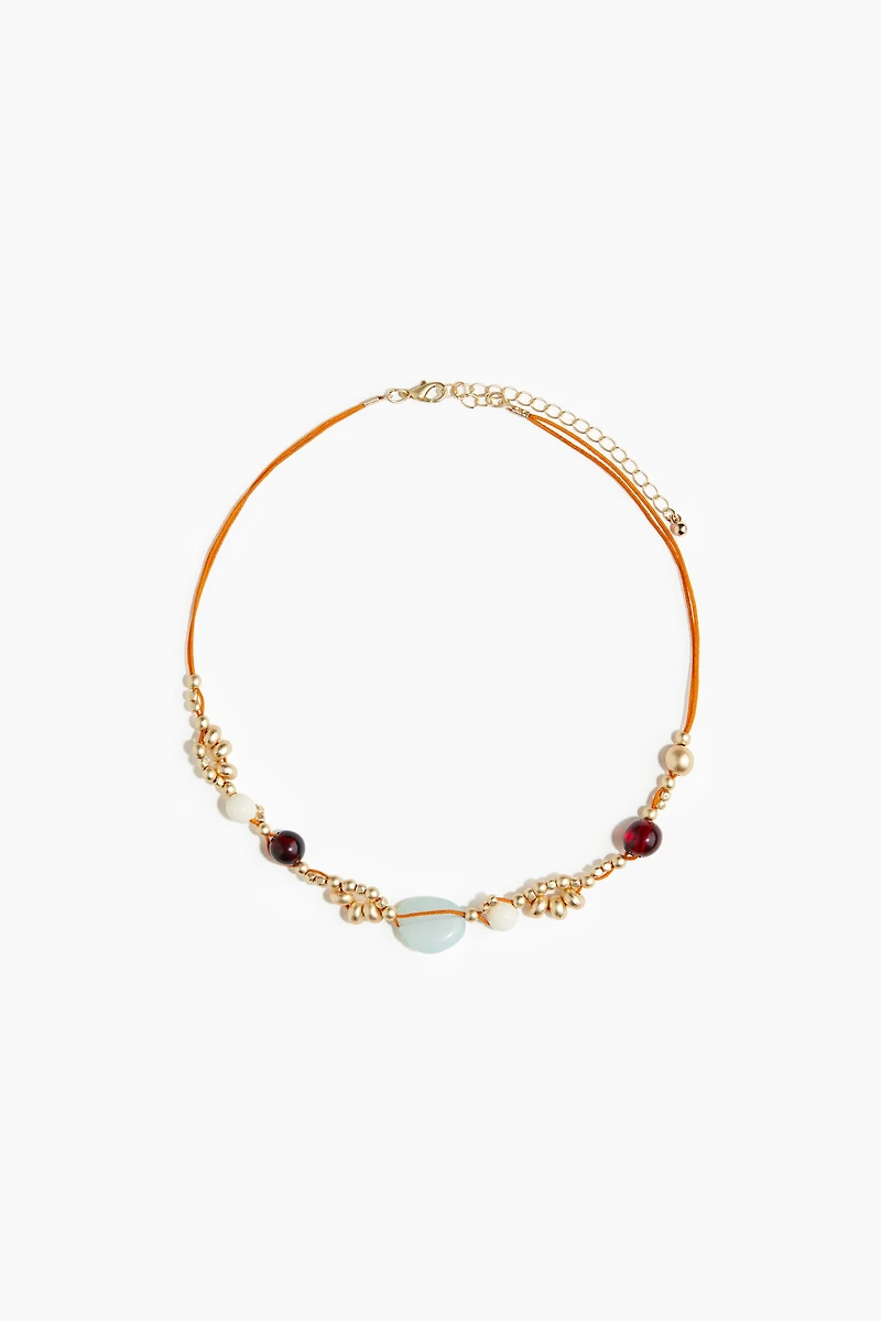 Collier cordon avec perles de fantaisie