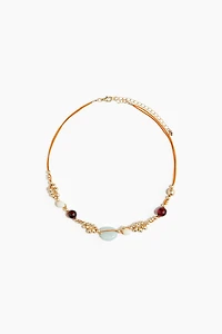 Collier cordon avec perles de fantaisie