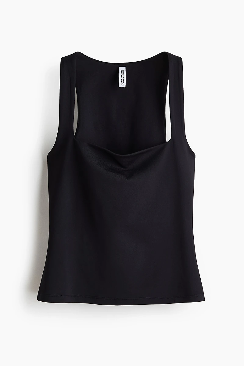 Square-Neck Jersey Top