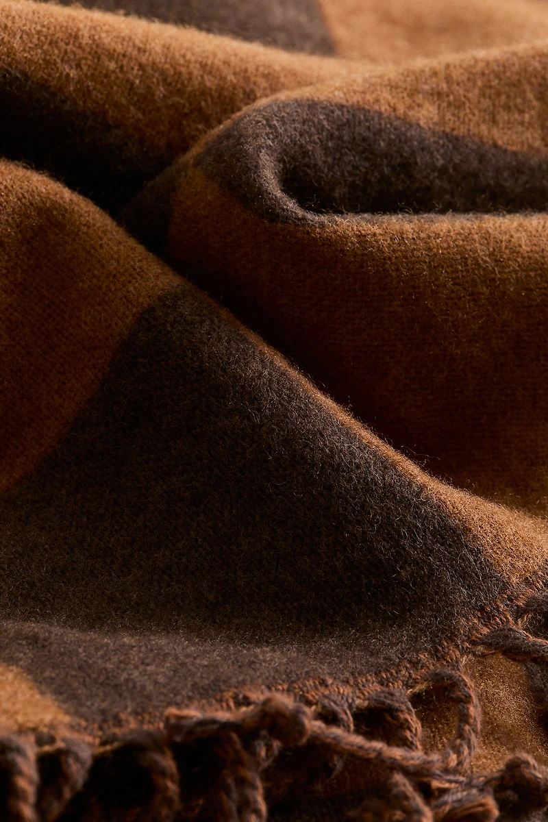 Checked Cotton-Blend Throw