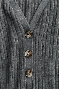 MAMA Rib-Knit V-Neck Top