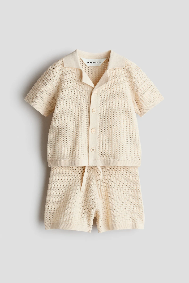 2-piece Pointelle-Knit Cotton Set