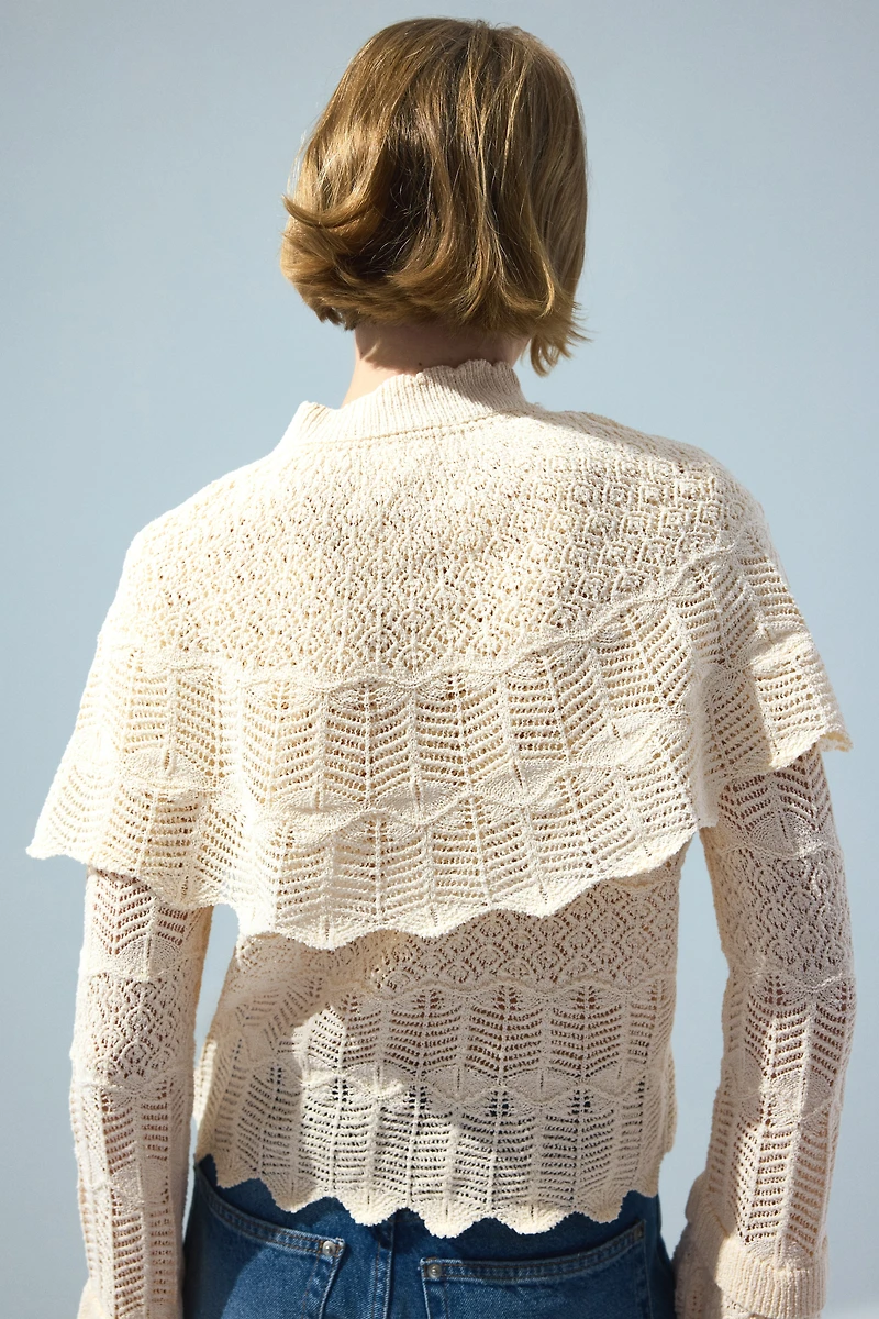 Lace-Look Cape Top