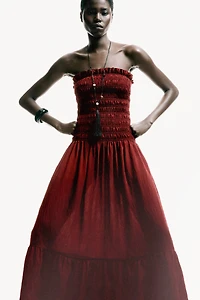 Smocked Bandeau Dress