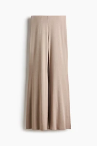 Flared fine-knit trousers