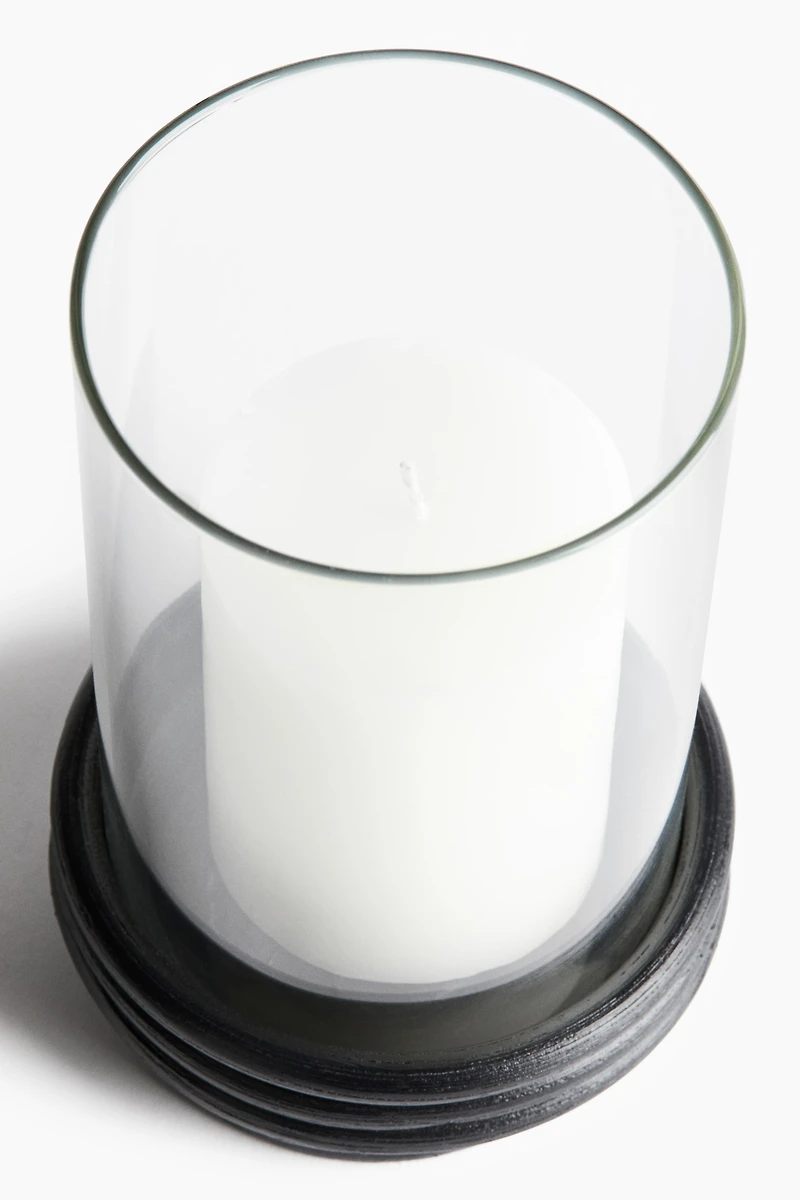 Small Glass Hurricane Candle Holder